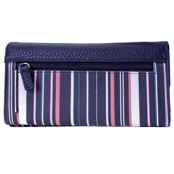 Nautica Money Manager RFID Women’s Wallet Clutch Organizer in Ribbon Stripe - Picture 3 of 12